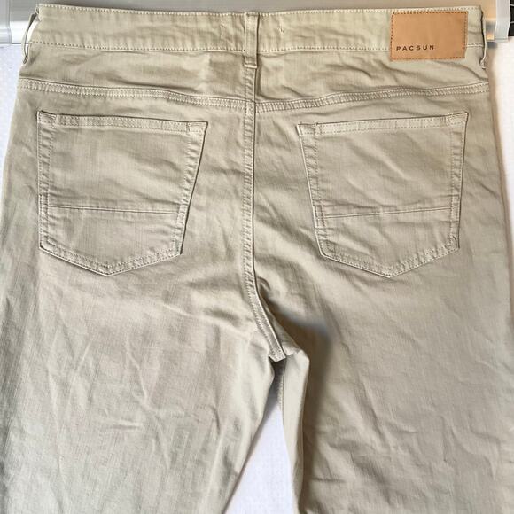 PacSun Men Stacked Skinny Jeans 36x30 Natural Tan Mid Rise Stretch - Picture 11 of 11